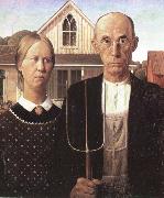 unknow artist grant woods malning american gothic oil painting picture wholesale